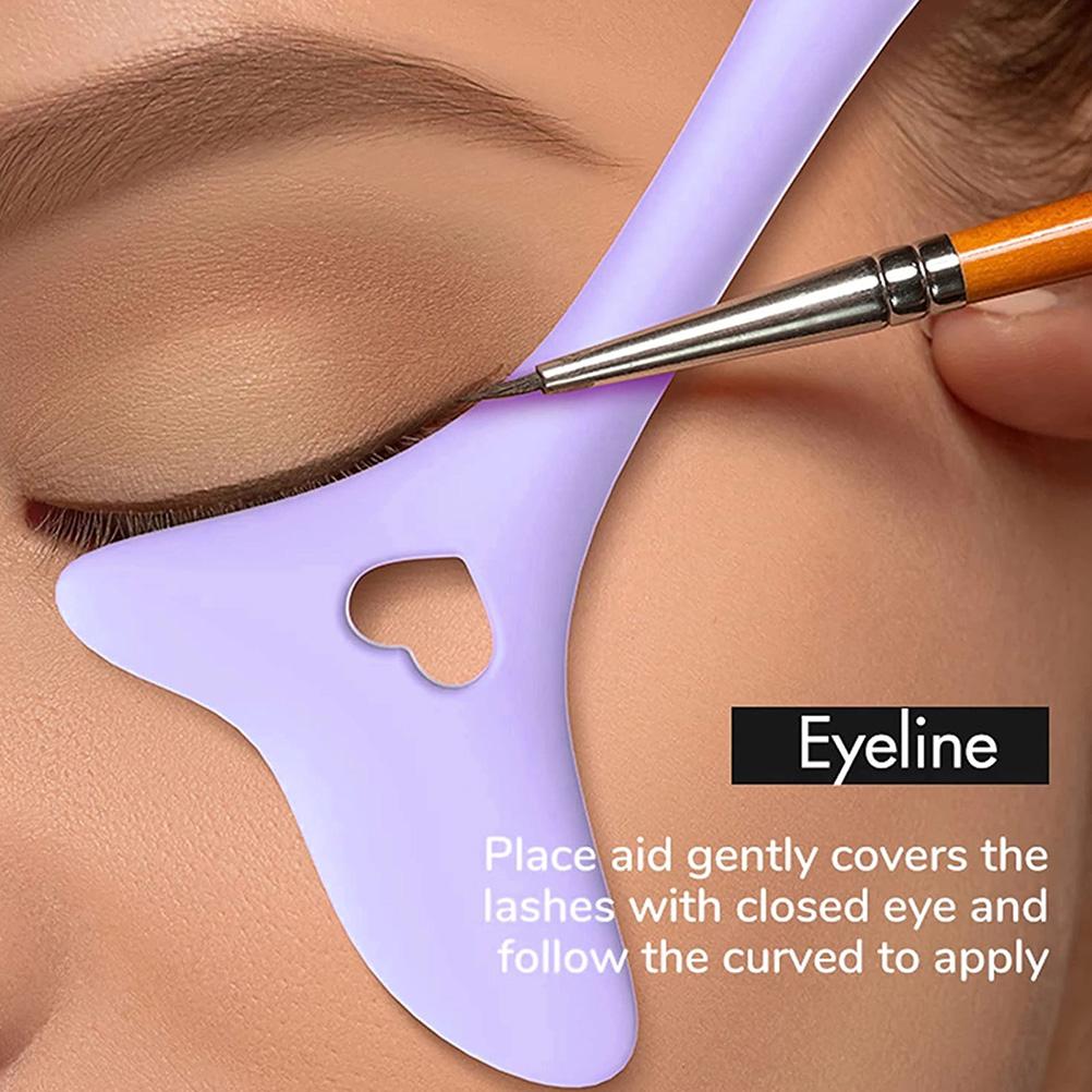 Silicone Eyeliner Aid Eyeliner Stencils Wing Tips Reusable Silicone Eyeliner Tool Mascara Drawing Aid Makeup Tool Eyeliner Applicator Tool