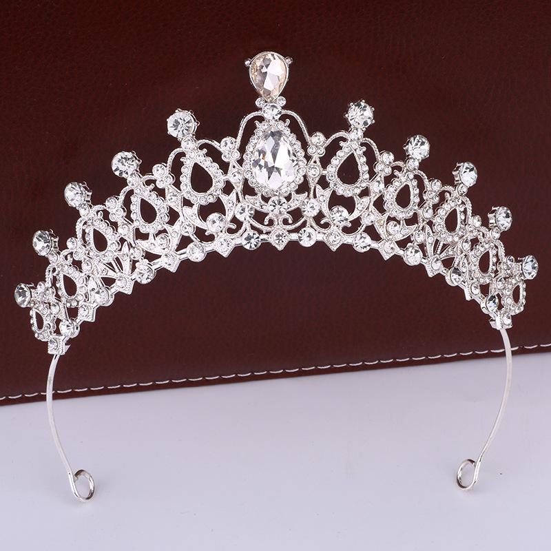 Retro Bridal Crown Tiara Princess Prom Party Queen Hair Crown Alloy Rhinestone Crown