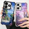 Anime Aesthetic Scenery Plating Phone Case For Xiaomi Redmi Note 14 15 Pro Plus 13 12 11 11S 11T 10 9S 9 5G Anti-Fall Airabag Co