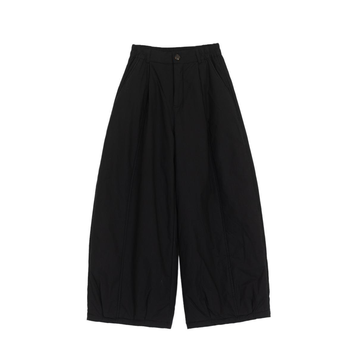 

Khaki Green High Waist Cotton Padded Pants - Autumn/Winter Collection M (up to 125 jin)