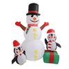 1,8 m Schneemann Pinguin Kombination Aufblasbare Dekoration Weihnachten Außen Aufblasbare Schneemann Dekoration