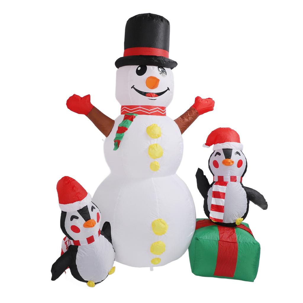 Decorațiune gonflabilă combinație om de zăpadă pinguin 1,8 m Crăciun exterior gonflabil decorațiune om de zăpadă