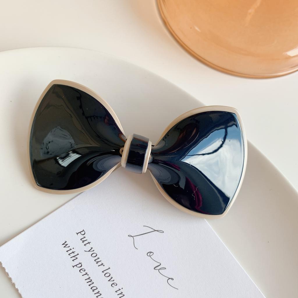 Korean Hair Clips for Women Bowknot Hair Barrettes Elegant Solid Color Plastic Cute Hairclip Girl Hair Accessories New Hair Clip