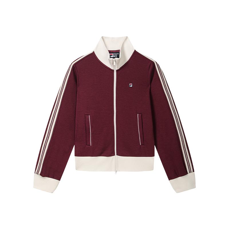 FILA Heritage Casual Long Sleeve Jacket Women jackets Burgundy F11W638507FWI