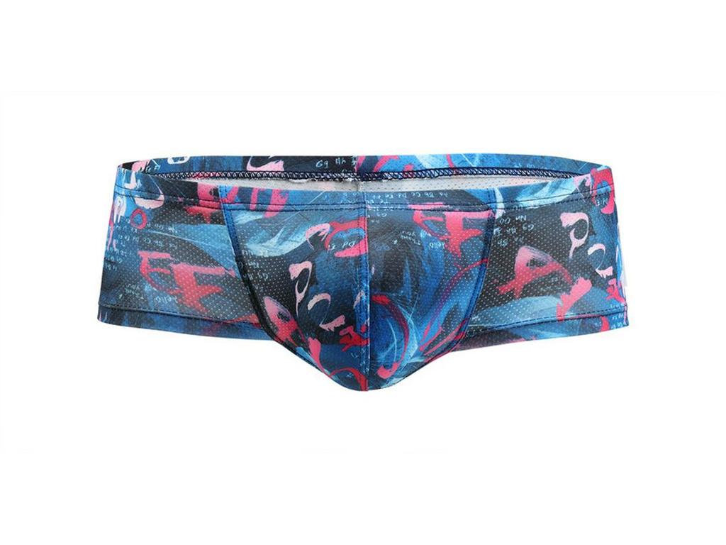 European and American Low-Rise Men's Head Print Mesh Underwear with Moisture-Wicking and Breathable Fabric