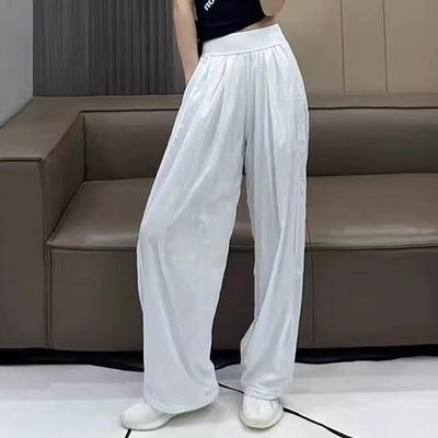 Women's Summer High-Waist Ice Silk Wide-Leg Sport Pants