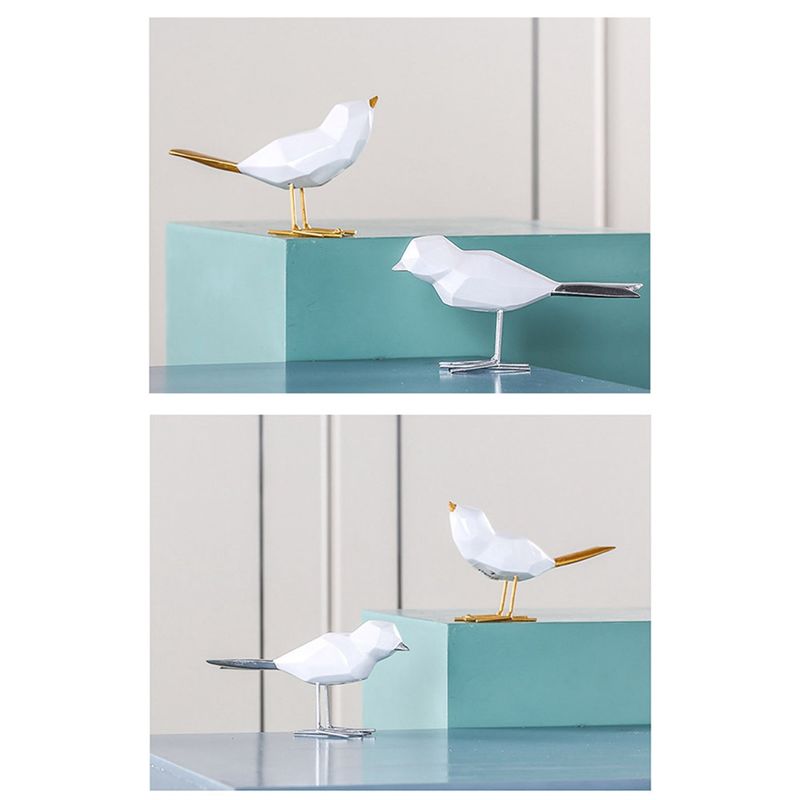 A20F-Modern Cute Bird Statues European Decorations Geometric Animal Statues Office Sculptures Abstract Decoration