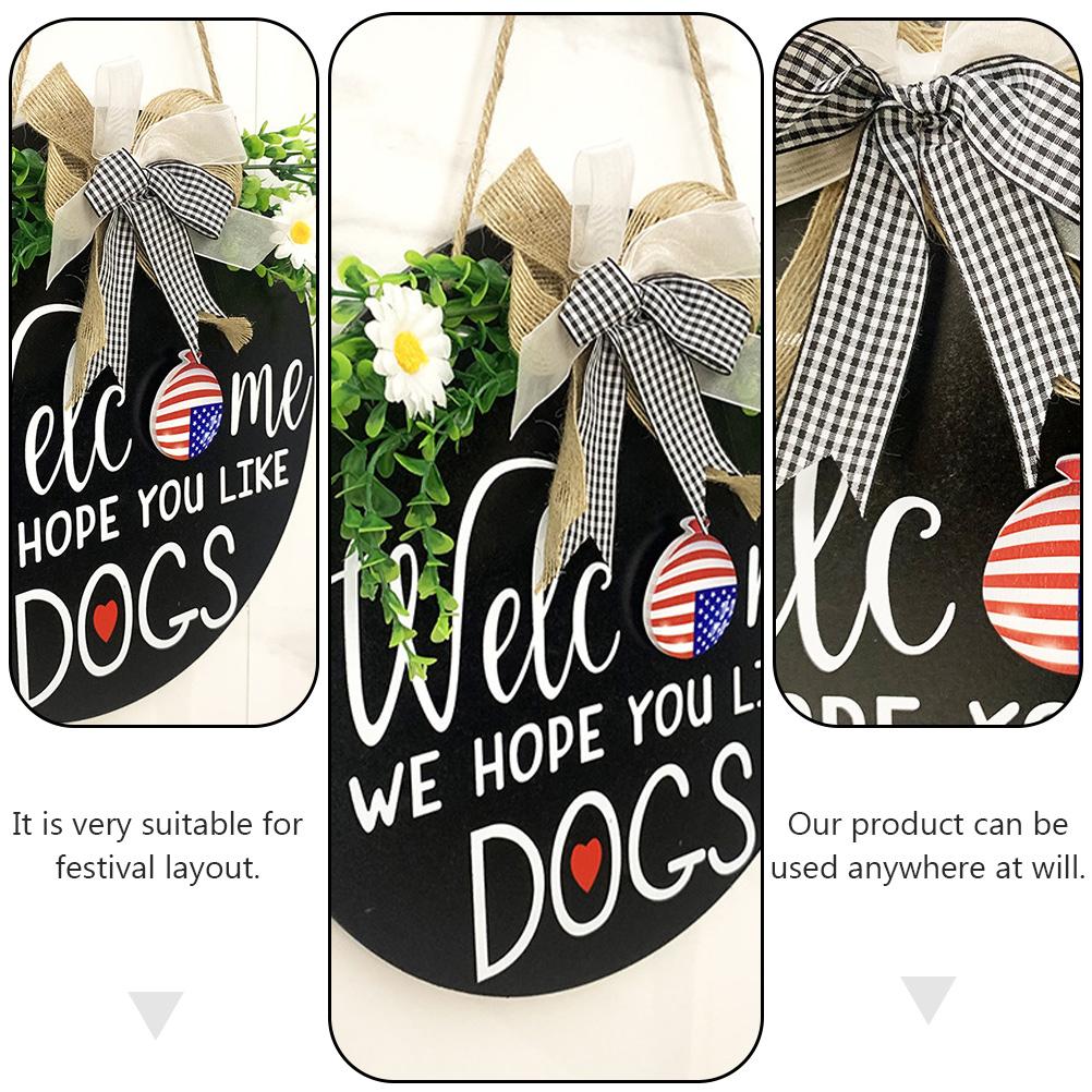 Welcome Wooden Sign Door Hanging Pendant Board Doorplate Adornment Festival Emblems