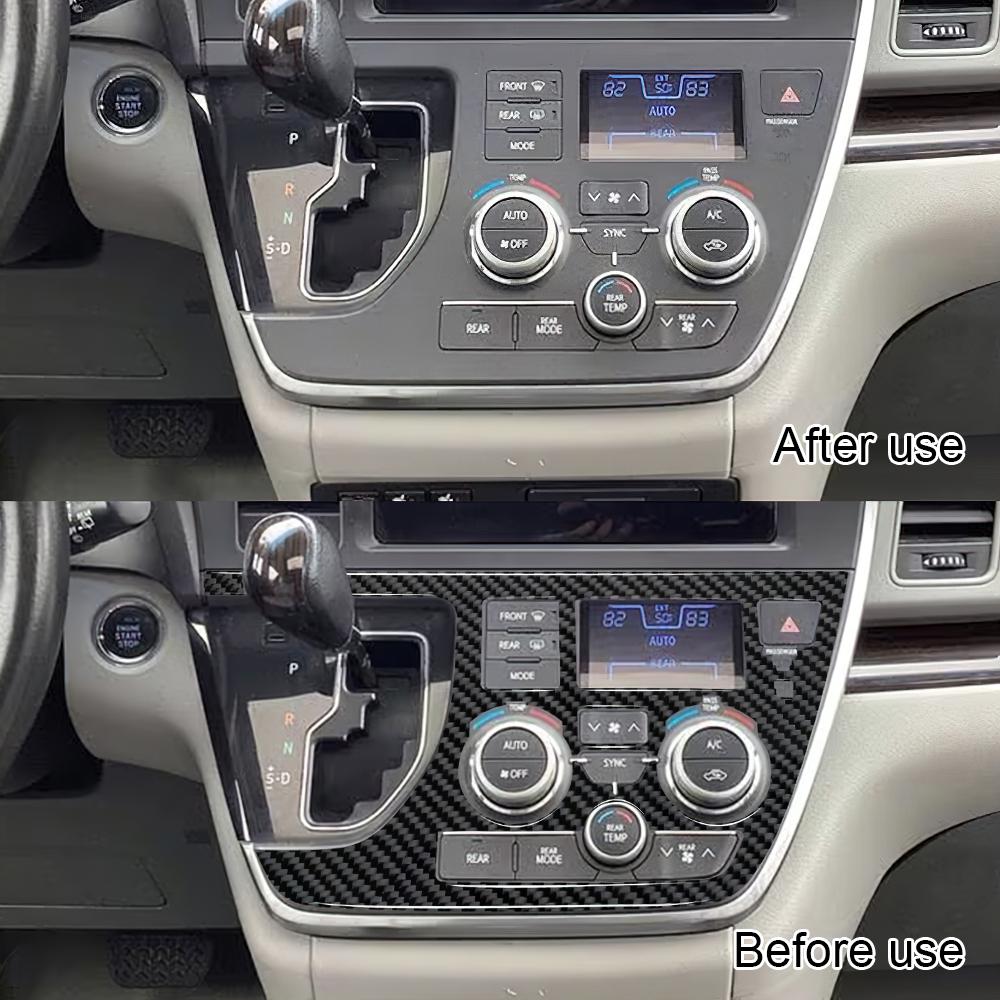 For Toyota Sienna 2015-2016-2017-2018-2020 Carbon Fiber Car Air Conditioner Control Panel Sticker Trim Film Accessories