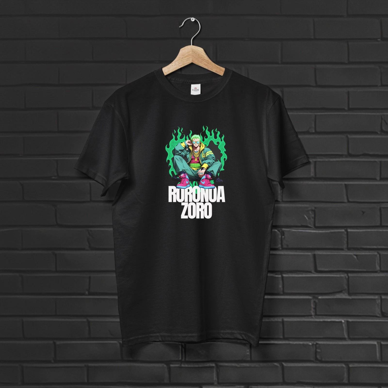 Roronoa Zoro Hypebeast T-Shirt Graphic Tee Mens Unisex Cotton Streetwear Gift S