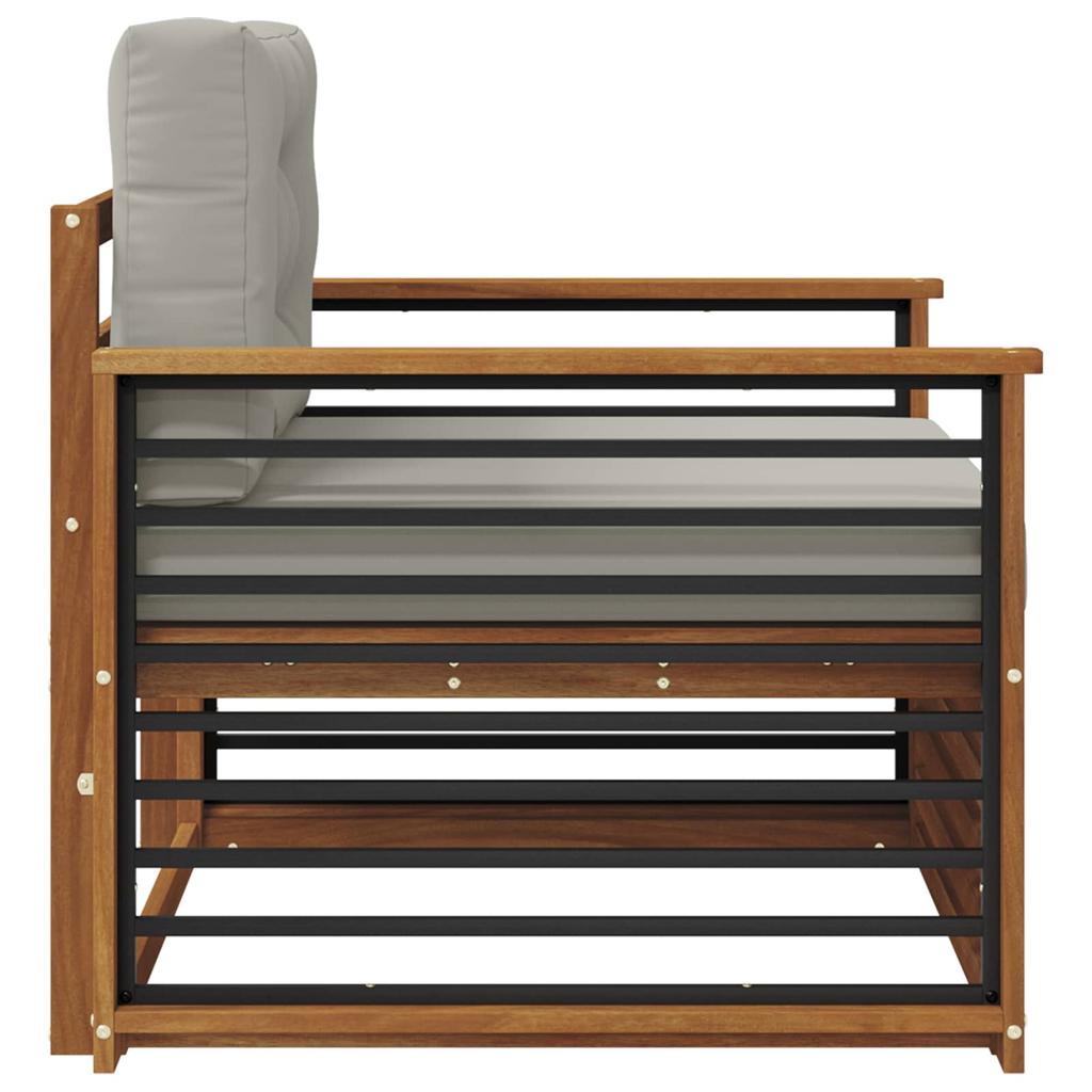 Outdoor Sofa Solid Acacia Wood and Polyester