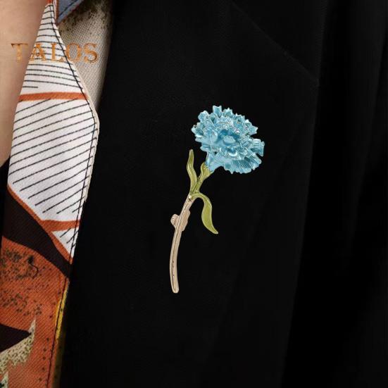 Alloy Enamel Flower Carnation Brooch Dripping Oil Process Pin Wearresistant Antirust Brooch Versatile Collar Coat Accessory For Party