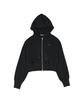 Starryeyed Crop Two-Way Zipper Zip-Up Hoodie (Black)