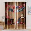 2pc,  Curtain Western Cowboy Birthday Background Rustic Western Cowboy Background Red Bandana and Rustic Birthday Party