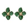 1 Pair Stud Earrings Lucky Clover Shape Fine Workmanship Ear Studs Light Luxury Earrings Jewelry Gift