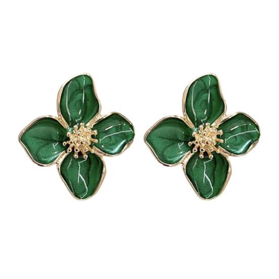 1 Pair Stud Earrings Lucky Clover Shape Fine Workmanship Ear Studs Light Luxury Earrings Jewelry Gift
