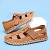 Mode Herren Sandalen Outdoor Sommer Weiche Sandalen Herrenschuhe handgenäht Ledersandalen Weiche Freizeitschuhe Herren Strandsandalen