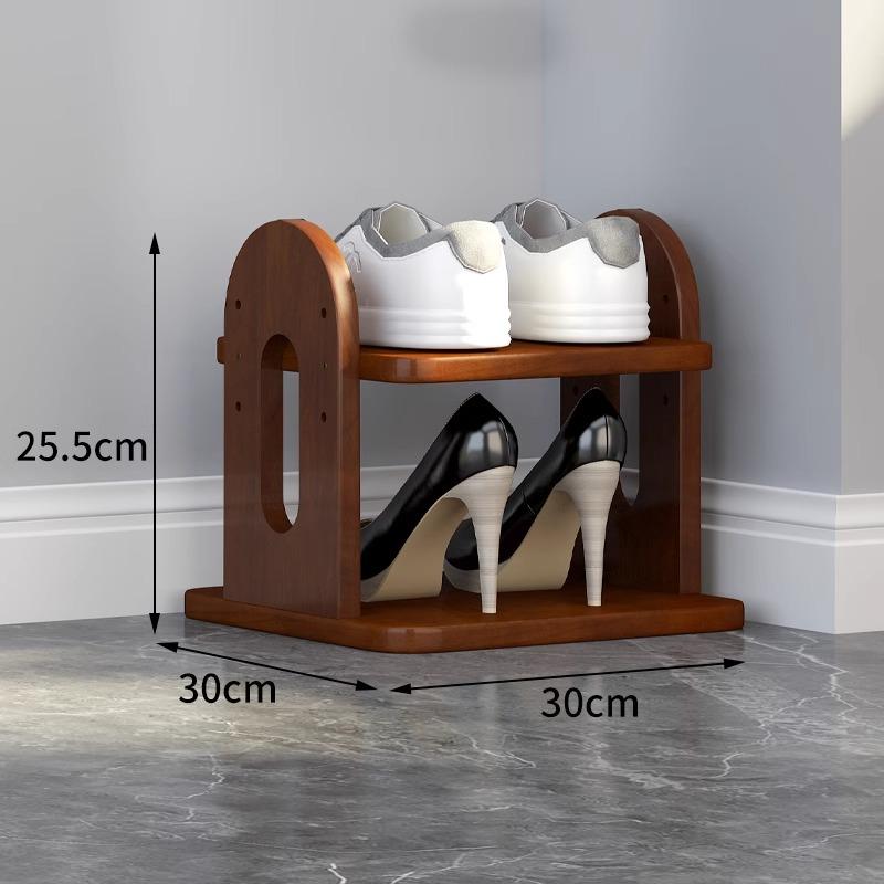 Adjustable Solid Wood Shoe Rack - Slim Entryway Organizer for Small Spaces Multi-Tier Storage Shelf for Dorms/Apartments &Closet