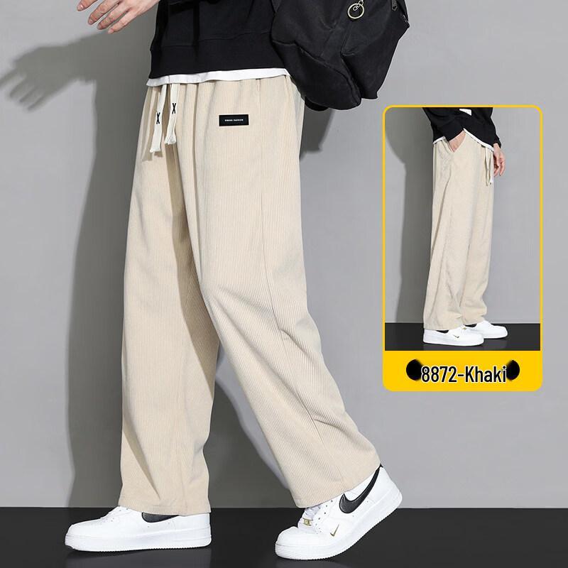 Wassup Sohot Men's Corduroy Loose Straight-Leg Pants