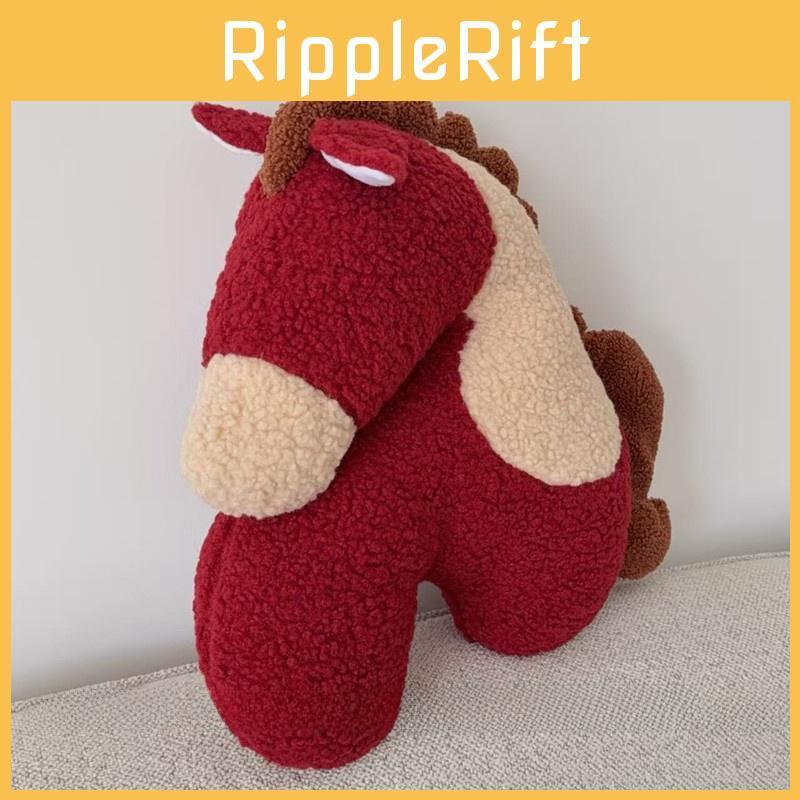 Pony Year Lucky Plush Cushion With Embroidered Cartoon Design For Living Room Decor