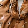 Autumn/Winter Cotton Linen Feel Scarf with Cute Dog Design - Women's Warm Shawl