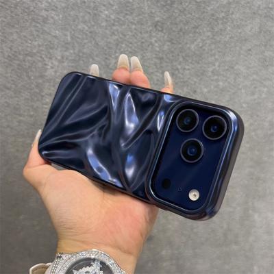 Custodia per Telefono Lussuosa 3D con Texture Ondulata Opaca Antiurto Per iPhone 17 Air 16 15 13 14 12 Pro Max Plus Onda d'Acqua Creativa Copertura in TPU