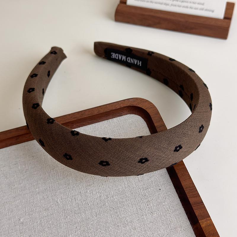 Polka Dot Hair Bands for Women Floral Print Hair Hoop Headbands Sweet Girls Plaid Hairband Hair Accessories Headwear Headdress