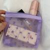 Mesh Cosmetic Bag Wave Point Travel Organizer Casual Makeup Bag  Outdoor
