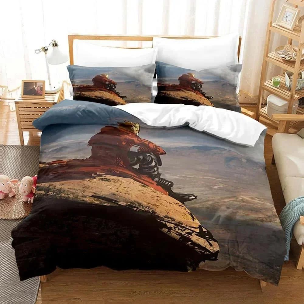 New Anime Game TRIGUN STAMPEDE Bedding Set Printed Bed Set With Pillowcase Duvet Cover Soft Single Double Queen Super King Size
