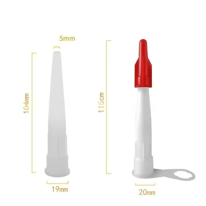 1 Set Caulking Gun Nozzles Cap Red Caulk Saving Cap Glass Glue Tip Sealing Cap  Glue Mouth Protective Cover