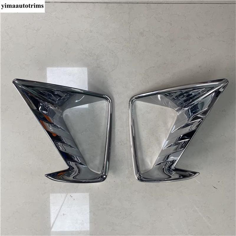 ABS Chrome Front Fog Light Lamp Bezel Cover Trim For Toyota RAV4 RAV 4 2016 2017 2018 Decorative Accessories Chromium Styling