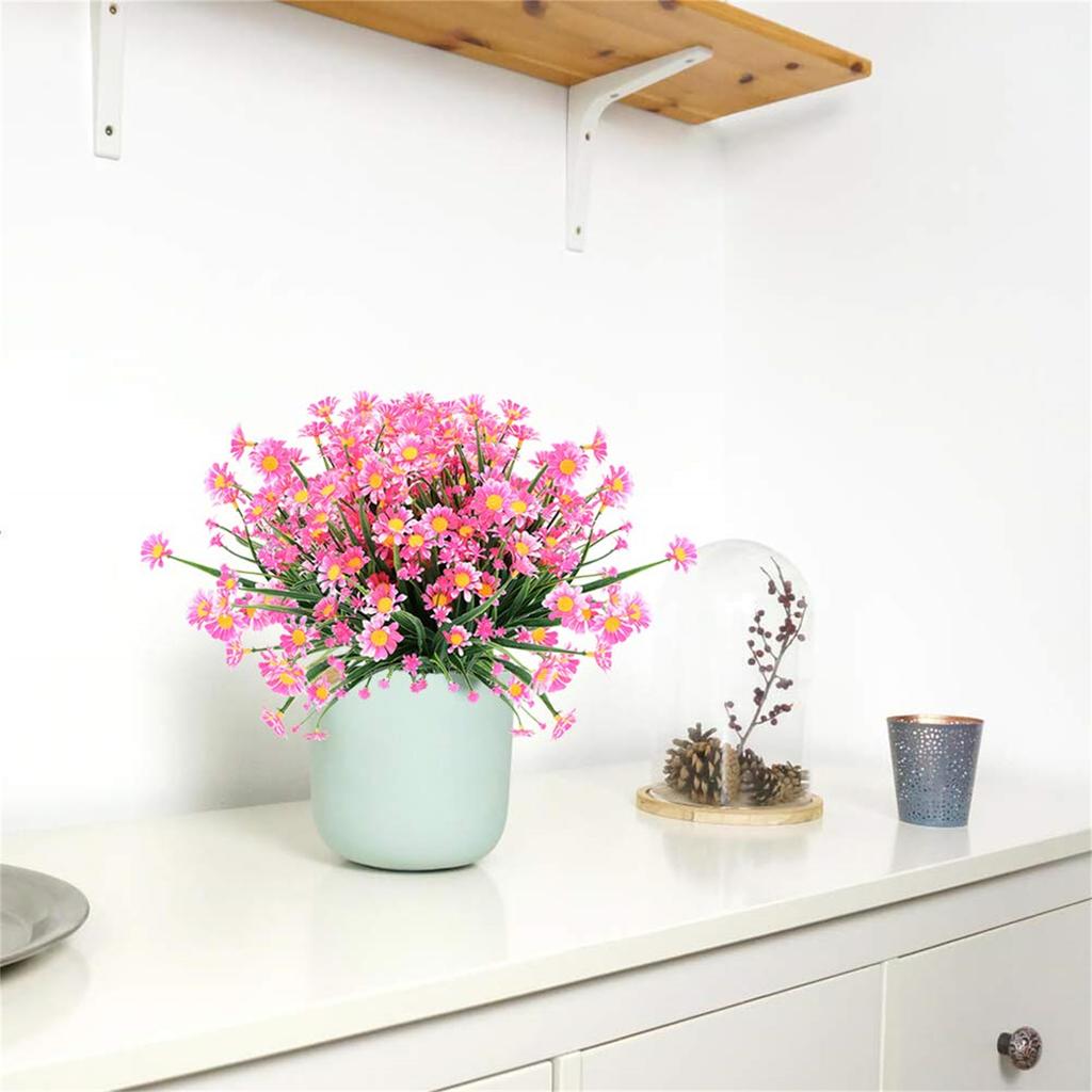 Artificial Daisy Flowers Decor UV-Resistant No Fading Non-Peeling for Gardening Patio Balcony Terrace