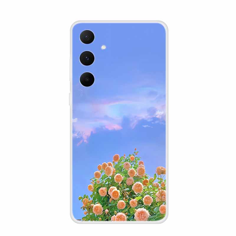 Colour Floral Phone Case for Samsung A05 A15 Clear Soft Case Silicone TPU Cover for Samsung Galaxy A25 A35 A55 Protective Funda