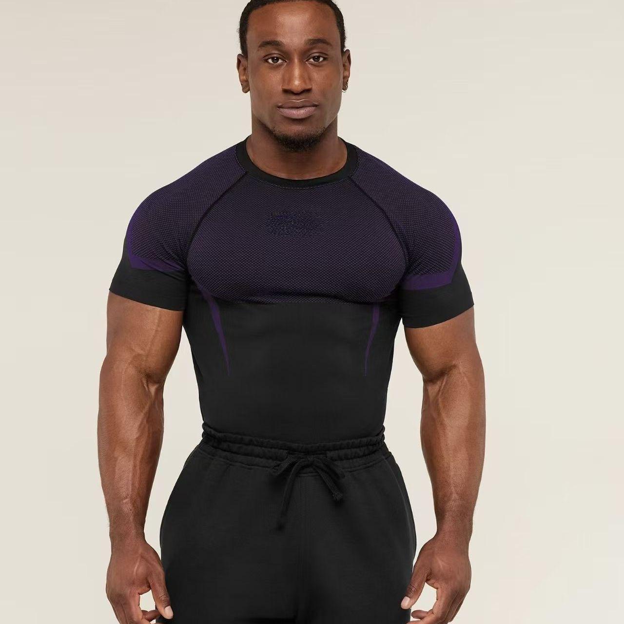 Global Finds Heren Slim Fit Sport T-shirt met Haaienprint Sneldrogend XXL