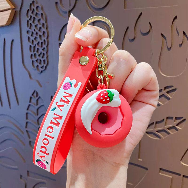 Strawberry Donut Doll Keychain Pendant Couple Car Bag Key Chain Pendant Creative Small Gift