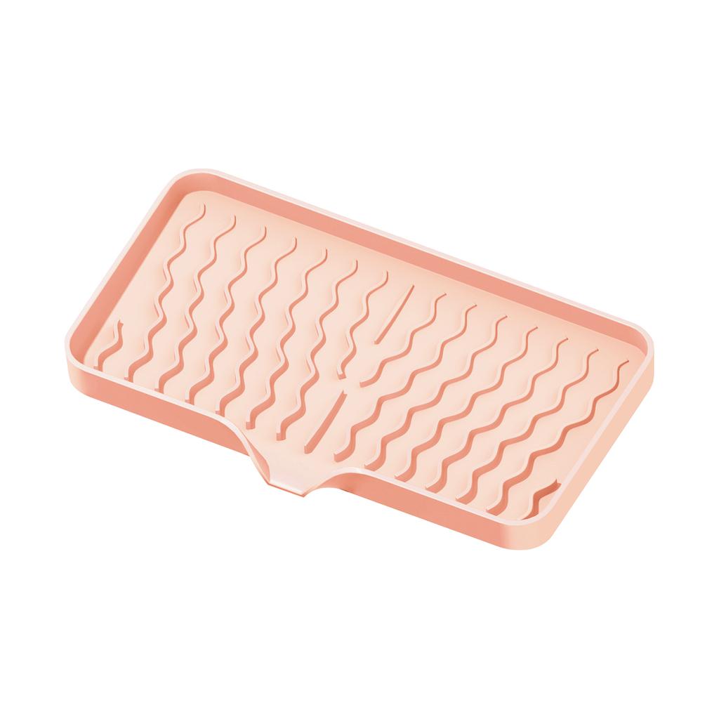 Large Silicone Soap Dish for Bathroom, Non- Draining Soap Holder with -Guided Design