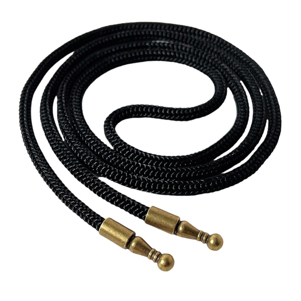 Adjustable Nylon Bolo Tie Cord With Metal Engraved Pendant For Handmade Necktie Crafting Decorative Accessories