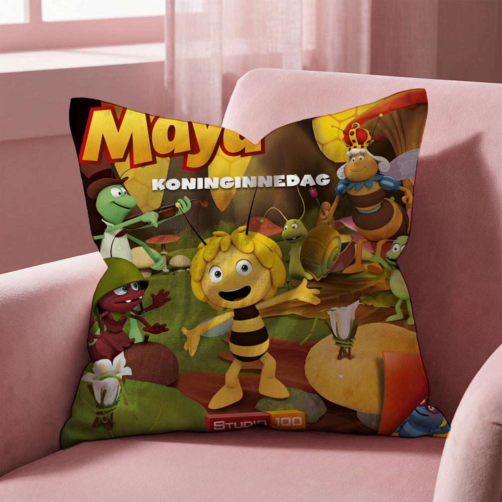 Maya the Bee Cushion Cover Multi-Scene Pillow Cover for Home & Car - Reversible, Soft & Durable for Daily Use