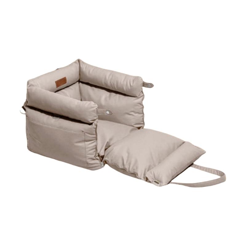 

Удобная кровать-автокресло для собаки с амортизирующей подкладкой и боковым карманом для хранения, водонепроницаемые материалы, для путешествий с питомцем серый