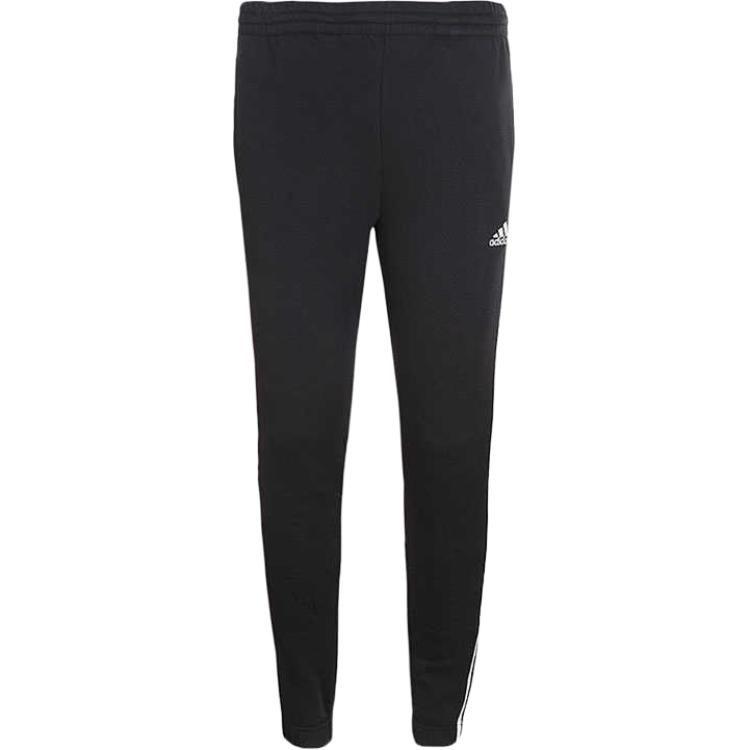 Adidas Knitted Fabric Fleece Lined Cuffed Retro Sports Pants Knitted Sweatpants Men's Black BR4083