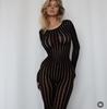 Black Jumpsuit for Women Mesh Lace Long Sleeve See Through Jumpsuits Sexy Rave Oufits Clubwear 2026 Summer See Through Rompers Overalls