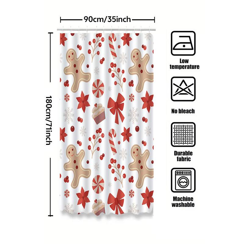 Tu Festive Christmas Shower Curtain Holiday Pattern Waterproof Bathroom Decor Holiday Vibes Xmas Design Festive Home Decor Holid