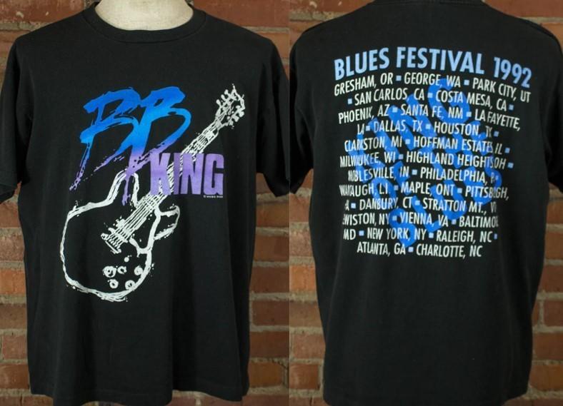 Double sided BB King Blues Festival Black T Shirt QT7053 XXXXL