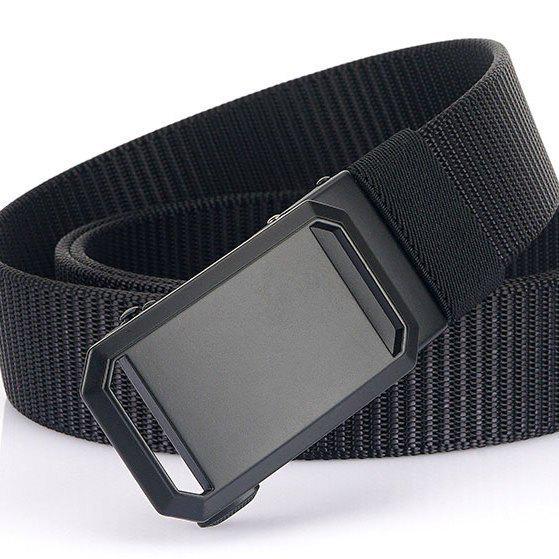 Men's Tactical Canvas Nylon Belt with Automatic Buckle - Student Style, Casual Wear