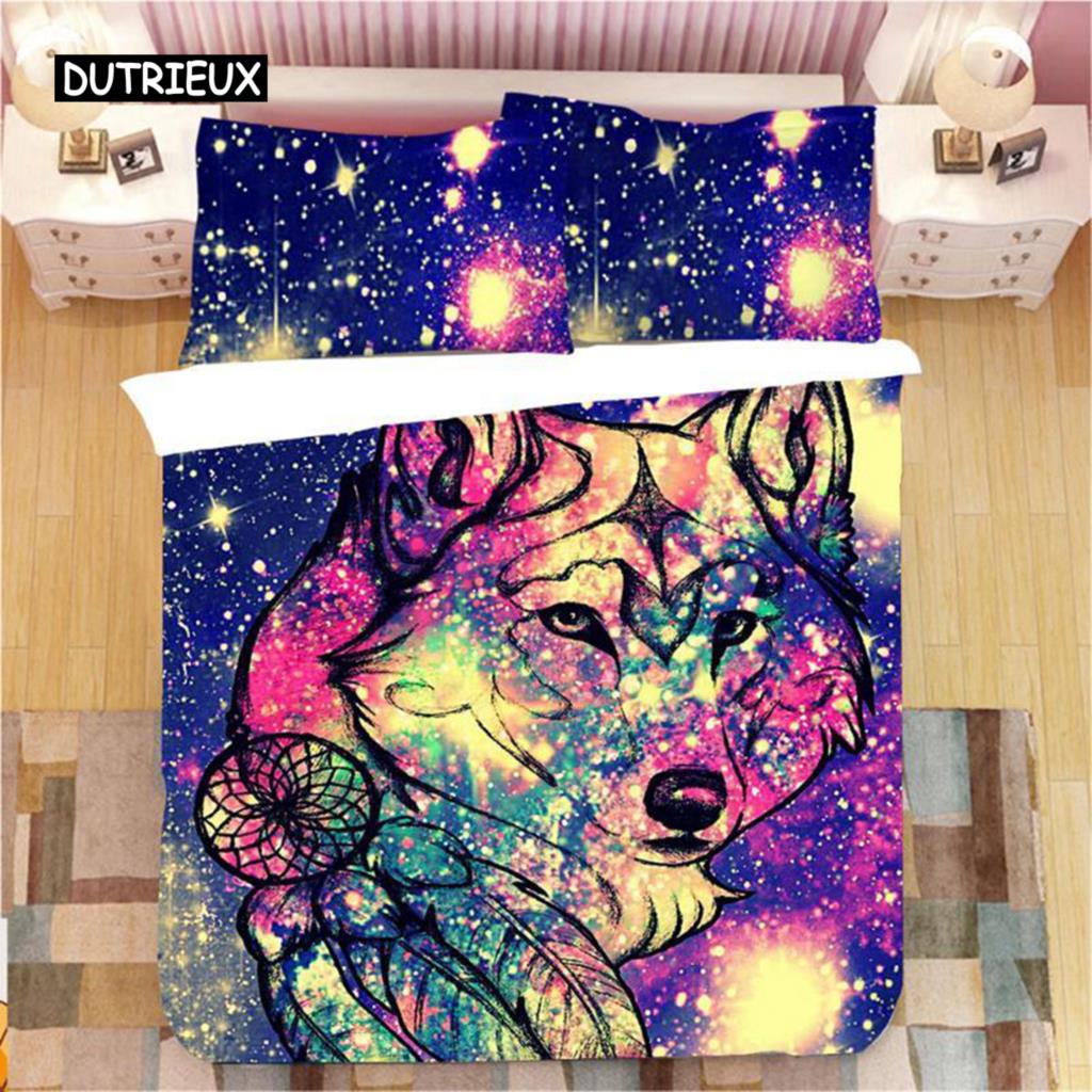 Dream Catcher Duvet Cover Set King Double Pink Starry Universe Queen Size for Kids Girls Comforter Cover Microfiber Quilt Cover