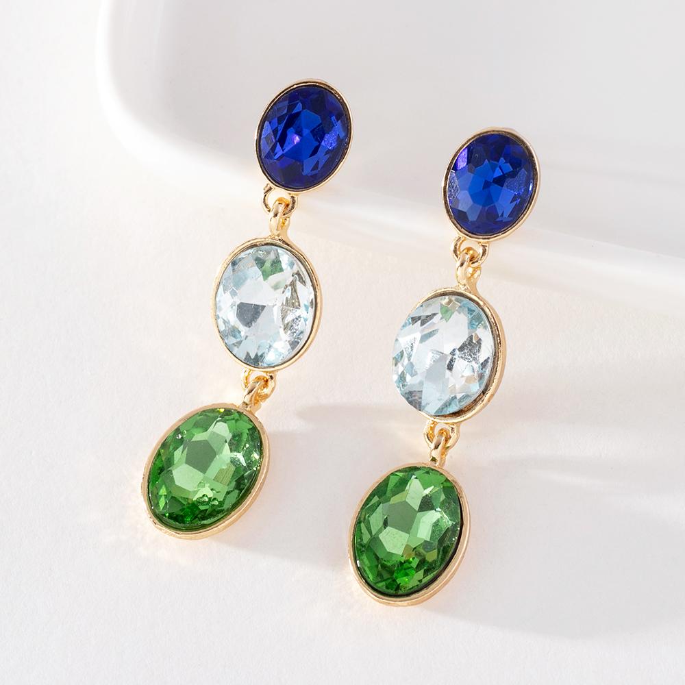 Pinkdudu 2023 Summer New 3 Color Glass Drop Earrings Romantic Luxury Charming Geometric Earring for Women Jewelry Gifts PD1205