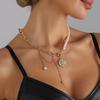 Vintage light luxury pearl necklace, mango star pendant ins splicing romantic Su choker necklace