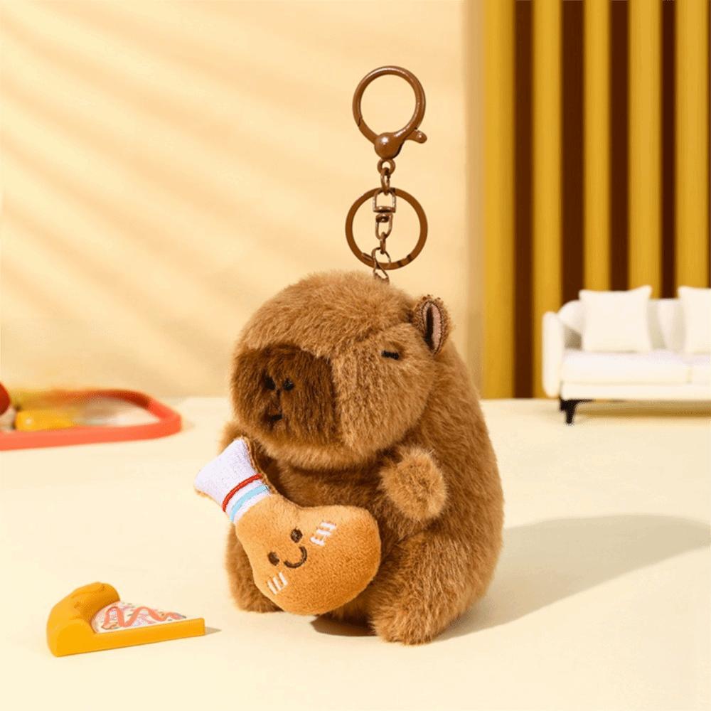 Stuffed Animals Capybara Keychain Bag Hanging Plush Toy Doll  School Bag Pendant