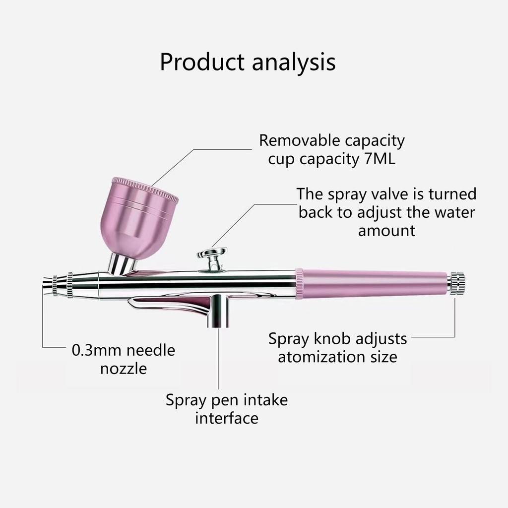 Portable High Pressure Airbrush Guns with Comfortable Grip 0.3mm Nozzle for Long Term Use In Various Creative Setting