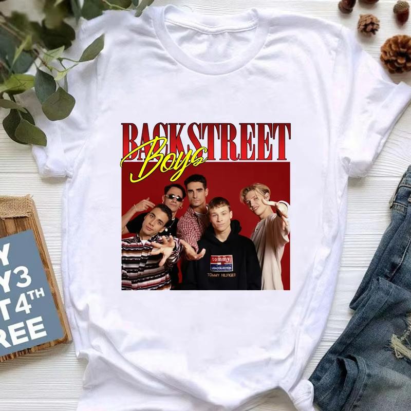 Nyári Backstreet Boys pólók Rock Band Rövid ujjú Rock Női Utcai Trend Pop Alkalmi Harajuku Grafikus Női Pólók